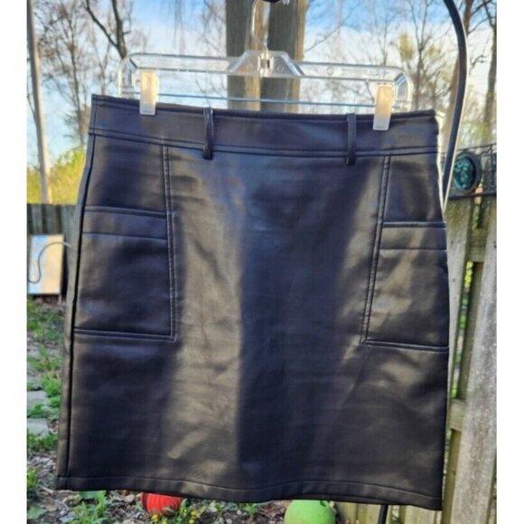 Bagatelle Faux Leather Skirt Womens Black Mini See Measurements - Picture 8 of 8